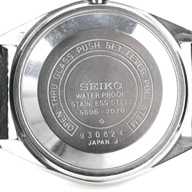 中古 セイコー SEIKO ロードマチック LM デイデイト クイックチェンジ不可 5606-7070 アナログ 腕時計 ブランド メンズ ホワイト ブラック UW-SJ-OT-00046