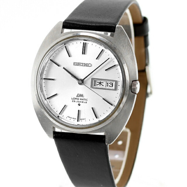 中古 セイコー SEIKO ロードマチック LM デイデイト トノー Cライン 5606-8000 アナログ 腕時計 ブランド メンズ シルバー ブラック UW-SJ-OT-00047