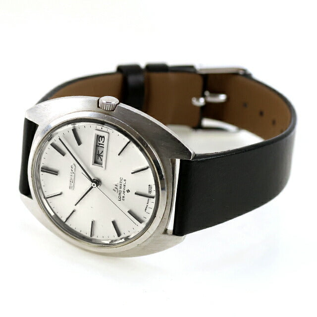 中古 セイコー SEIKO ロードマチック LM デイデイト トノー Cライン 5606-8000 アナログ 腕時計 ブランド メンズ シルバー ブラック UW-SJ-OT-00047