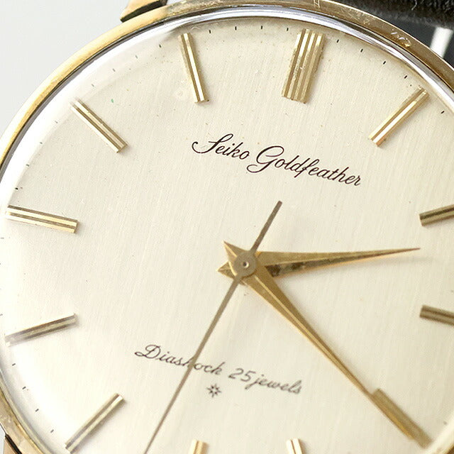 中古 セイコー SEIKO ゴールドフェザー 25石 手巻き 薄型 国産ビンテージ J15002E アナログ 腕時計 ブランド メンズ UW-SJ-OT-00055
