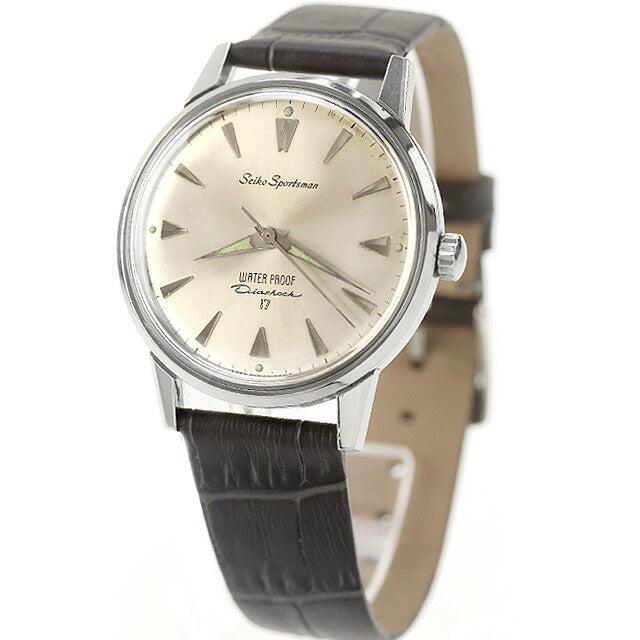 中古 OH済 セイコー SEIKO スポーツマン ダイヤショック 17石 楔形