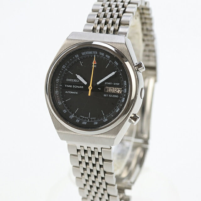 Used, OHed, Rare Model Seiko Seiko Time Sonar Flyback Chronograph 7015 7015-6010 Analog Watch Men&