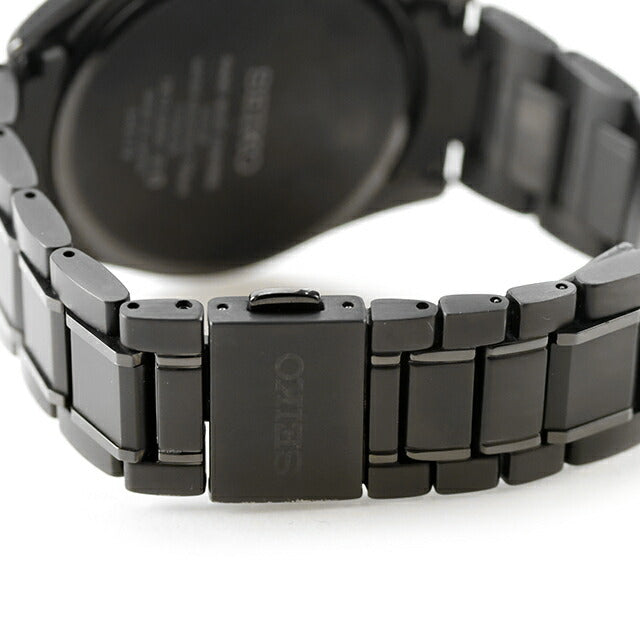 中古 セイコー SEIKO セイコーセレクション ソーラー電波 チタン 薄型 オールブラック SBTM343 アナログ 腕時計 ブランド メンズ ブラック UW-SJ-OT-00063