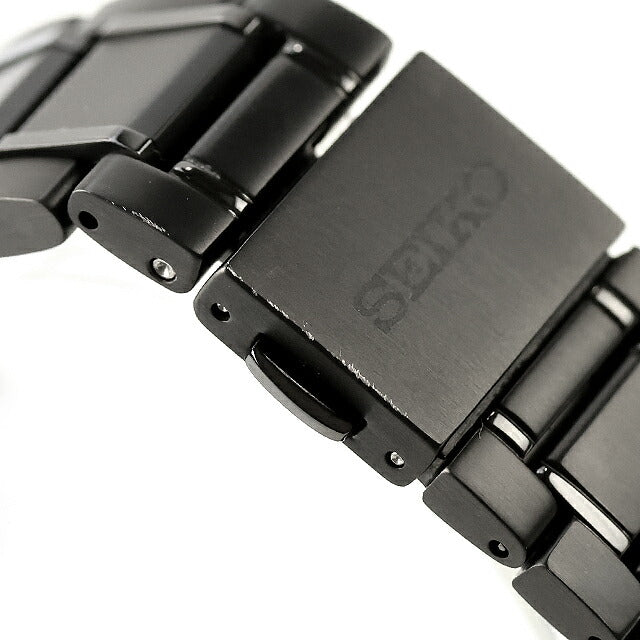 中古 セイコー SEIKO セイコーセレクション ソーラー電波 チタン 薄型 オールブラック SBTM343 アナログ 腕時計 ブランド メンズ ブラック UW-SJ-OT-00063