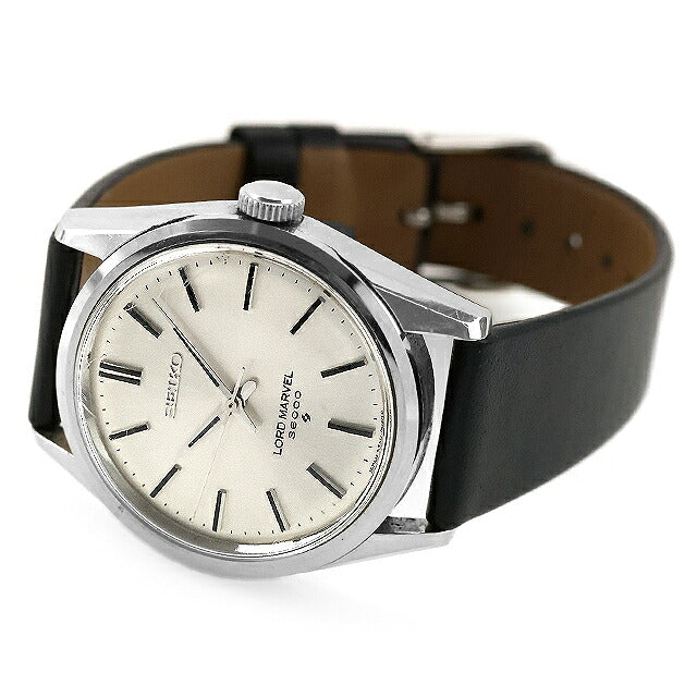 中古 セイコー SEIKO ロードマーベル 36000 ハイビート 5740-8000 裏蓋研磨済 1967年1月製 5740-8000 アナログ 腕時計 ブランド メンズ シルバー ブラック UW-SJ-OT-00083