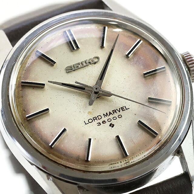 中古 OH済 セイコー SEIKO ロードマーベル 36000 ハイビート 5740-8000 パティーナダイヤル 1972年2月製 5740-8000 アナログ 腕時計 ブランド メンズ UW-SJ-OT-00084