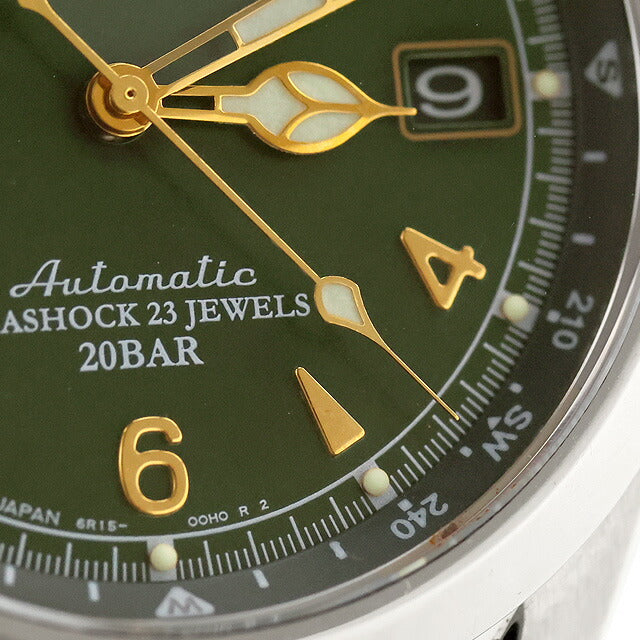 中古 セイコー SEIKO アルピニスト 6R15 簡易方位計 グリーン ベルト新品交換済 SARB017 アナログ 腕時計 ブランド メンズ UW-SJ-PX-00059