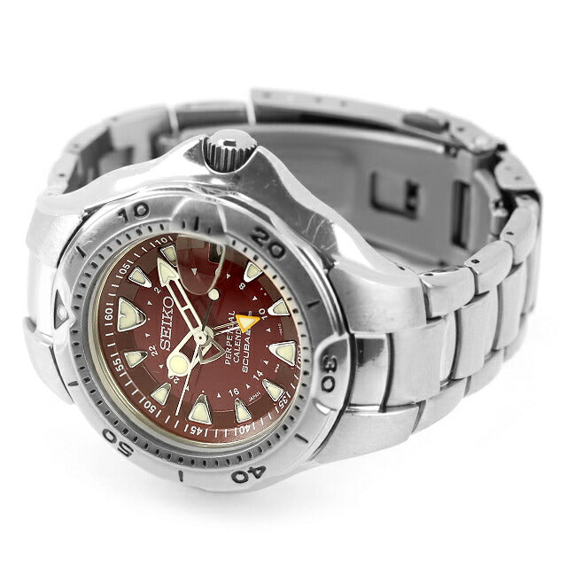 中古 メーカーOH済 セイコー SEIKO プロスペックス ピピンダイバー パーペチュアルカレンダー チタン 1000本限定 ボルドー 腕時計 メンズ UW-SJ-PX-00067