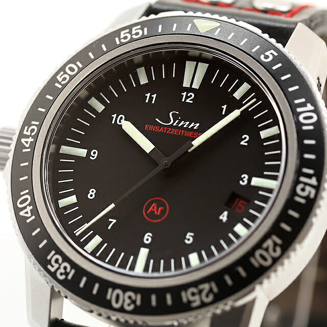 中古 OH済 ジン SINN 603 EZM-3 ドイツ警察特殊部隊 500m防水 ダイバーズ 左リューズ 社外革ベルト 603.EZM3 アナログ 腕時計 ブランド メンズ UW-SN-OT-00007