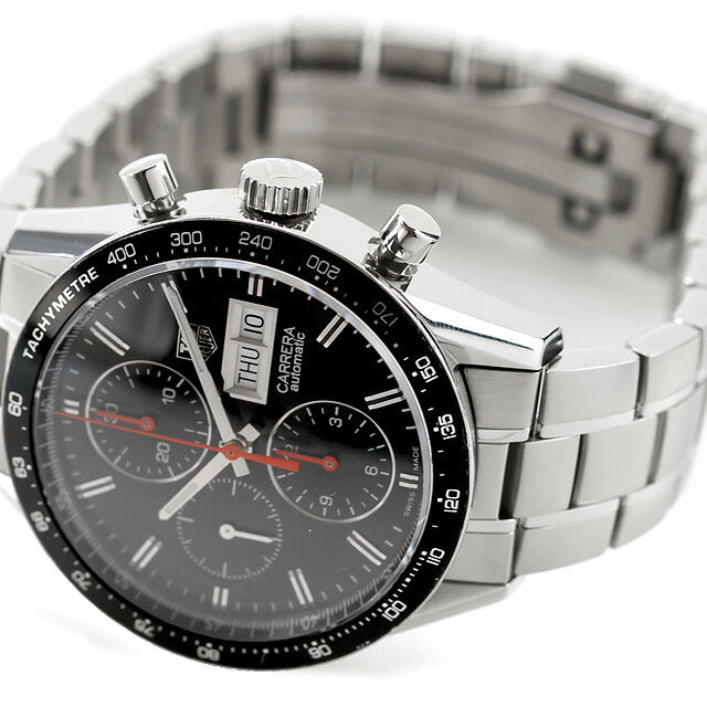 中古 仕上げ済 タグ・ホイヤー TAG Heuer カレラ キャリバー16 デイデイト 自動巻きクロノグラフ CV201AH.BA0725 アナログ 腕時計 ブランド UW-TH-CR-00004