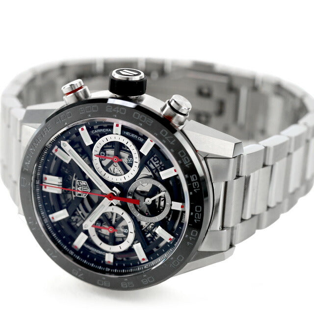 中古 美品 タグ・ホイヤー TAG Heuer カレラ スケルトン ホイヤー02 43mm 自動巻クロノグラフ CBG2010.BA0662 アナログ 腕時計 メンズ UW-TH-CR-00007