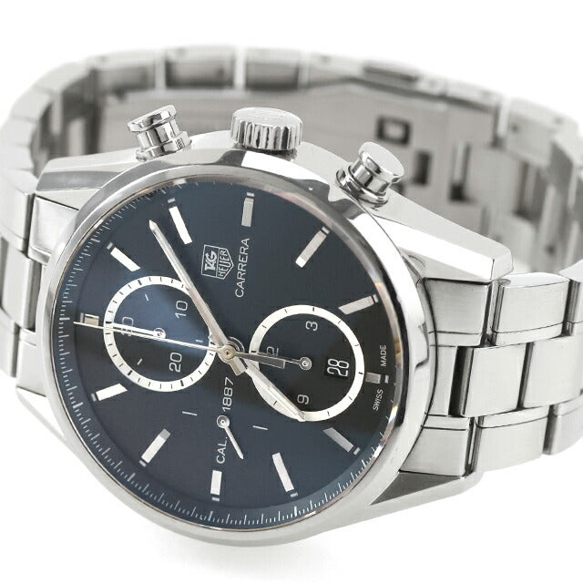 中古 タグ・ホイヤー TAG Heuer カレラ Cal.1887 自動巻きクロノグラフ CAR2110.BA0720 アナログ 腕時計 ブランド メンズ ブラック UW-TH-CR-00008