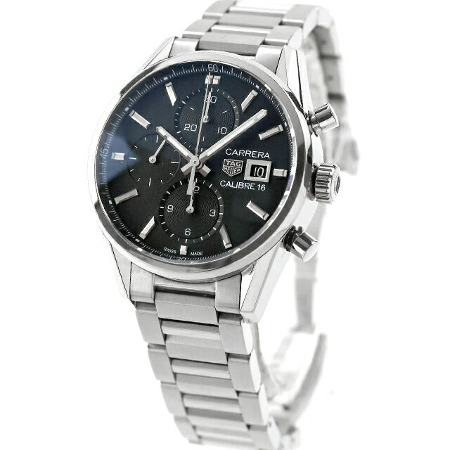 中古 タグ・ホイヤー TAG Heuer カレラ クロノグラフ キャリバー16 自動巻き CBK2110.BA0715 アナログ 腕時計 ブランド メンズ ブラック UW-TH-CR-00009