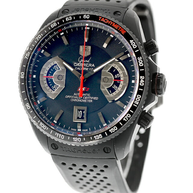 中古 タグ・ホイヤー TAG Heuer グランドカレラ キャリバー17 クロノグラフ CAV518B.FT6016 アナログ 腕時計 ブランド メンズ ブラック 黒 UW-TH-GC-00001