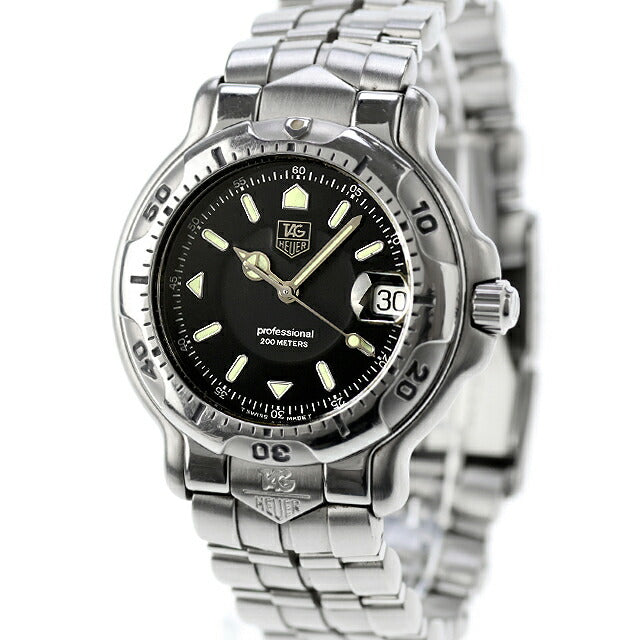 中古 タグ・ホイヤー TAG Heuer 6000シリーズ プロフェッショナル 200M デイト WH1116-K1 アナログ 腕時計 ブランド メンズ ブラック 黒 UW-TH-OT-00004