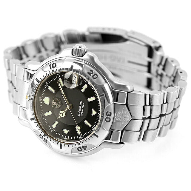 中古 タグ・ホイヤー TAG Heuer 6000シリーズ プロフェッショナル 200M デイト WH1116-K1 アナログ 腕時計 ブランド メンズ ブラック 黒 UW-TH-OT-00004