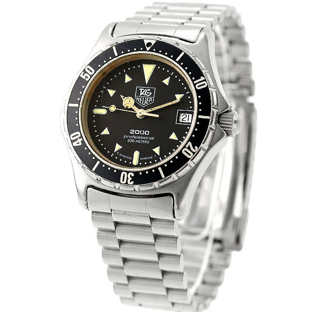 中古 タグ・ホイヤー TAG Heuer 2000 プロフェッショナル 34mm ボーイズ ダイバー 973.013 アナログ 腕時計 ブランド メンズ ブラック UW-TH-OT-00010