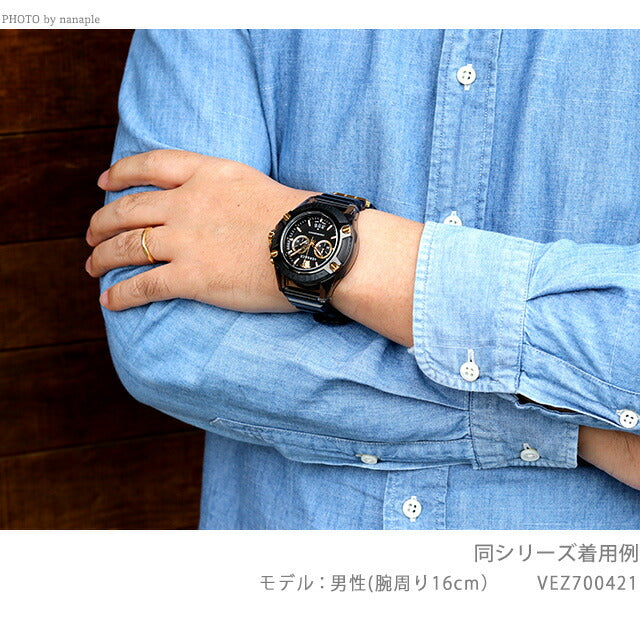 ヴェルサーチ アイコン アクティブ クオーツ 腕時計 ブランド メンズ クロノグラフ VERSACE VEZ700622 アナログ ブラック ブラックスケルトン 黒 スイス製 VEZ700622