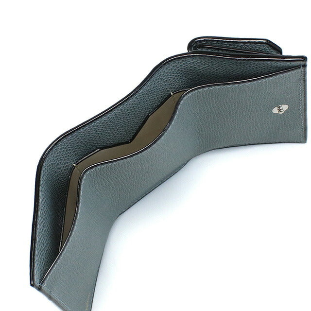 ヴァレクストラ 三折財布小銭入付き レディース ブランド VALEXTRA イタリア V8L26 ブルーグレー 財布 VLEV8L26041