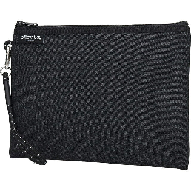 ウィローベイ ポーチ レディース ブランド WILLOWBAY ウィローベイラージブティックポーチ クラッチバッグ BLACK DENIM WB-9741