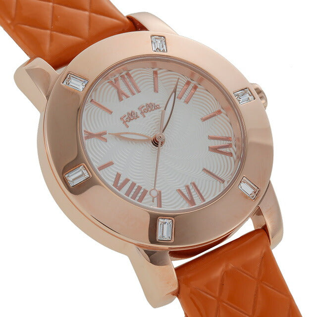 フォリフォリ DONATELLA クオーツ 腕時計 ブランド レディース Folli Follie WF1B005SPSORG アナログ ホワイト オレンジ 白 WF1B005SPSORG