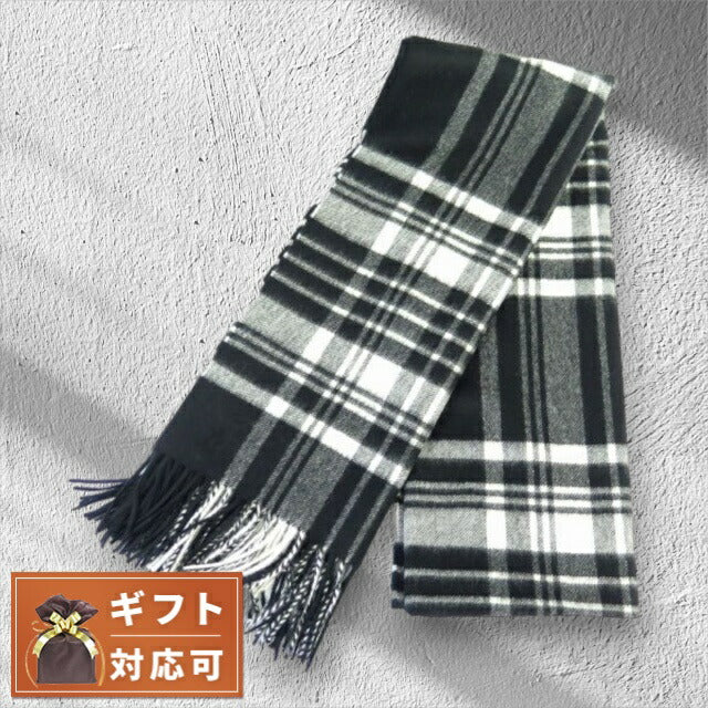 ジョンストンズ JOHNSTONS マフラー WA000056 KU0079 ブラック ホワイト BLACK&WHITE STEWART ブラック WQ00030202