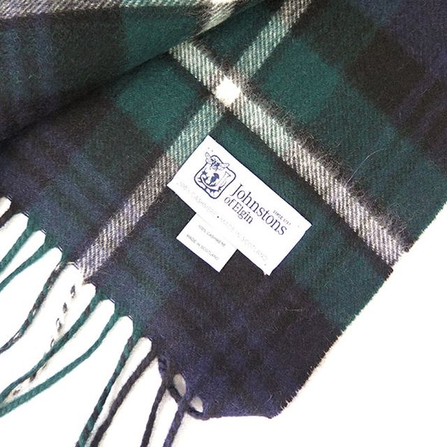 ジョンストンズ JOHNSTONS マフラー WA000056 KU0309 グリーン ネイビー MACKENZIE グリーン WQ00030204