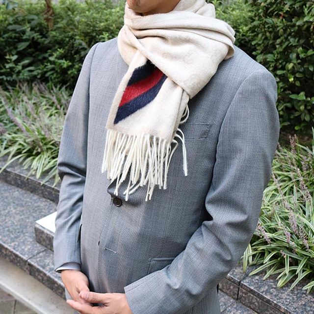 グッチ GUCCI マフラー GG柄 メンズ レディース 570603 3G200 9568 サンド ライトベージュ WQ00035928