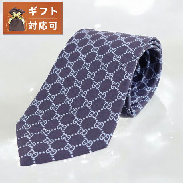 グッチ GUCCI ネクタイ メンズ 456524 4B002 4069 ネイビー GGパターン WQ00038519