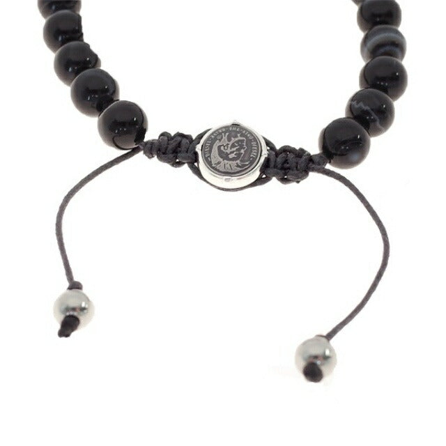 ディーゼル DIESEL ブレスレット 数珠 メンズ レディース DX1101040 Beads シルバー ブラック WQ00039303