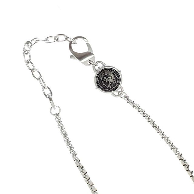 ディーゼル DIESEL チャーム ネックレス ブレイブマン メンズ レディース DX1156040 ロゴプレート ボルト シルバー ブラック WQ00039304