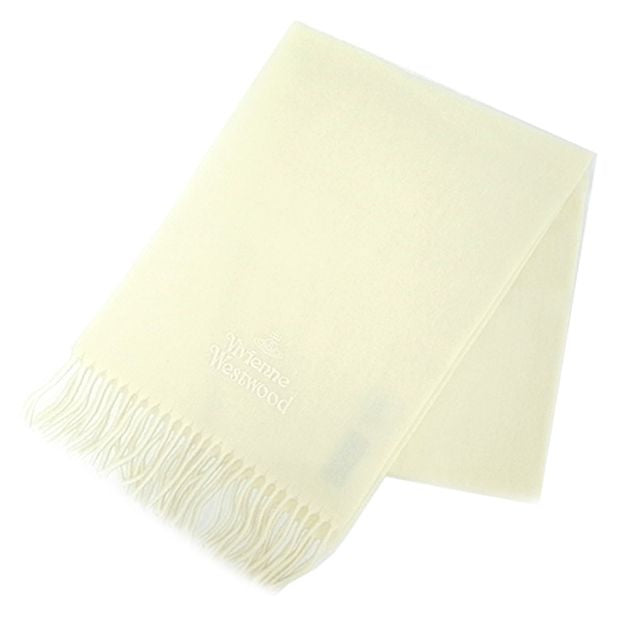 ヴィヴィアンウエストウッド VIVIENNE WESTWOOD マフラー ストール オーブロゴ 刺繍 無地 メンズ レディース A401-WHITE WQ00040734