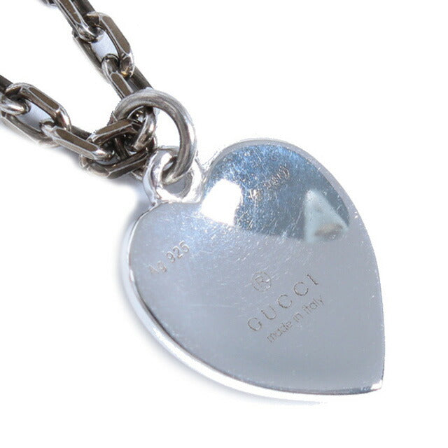 グッチ GUCCI シルバー ネックレス 645545 J89B4 8490 レディース インターロッキングG エナメル ハート ライトブルー系 WQ00042825