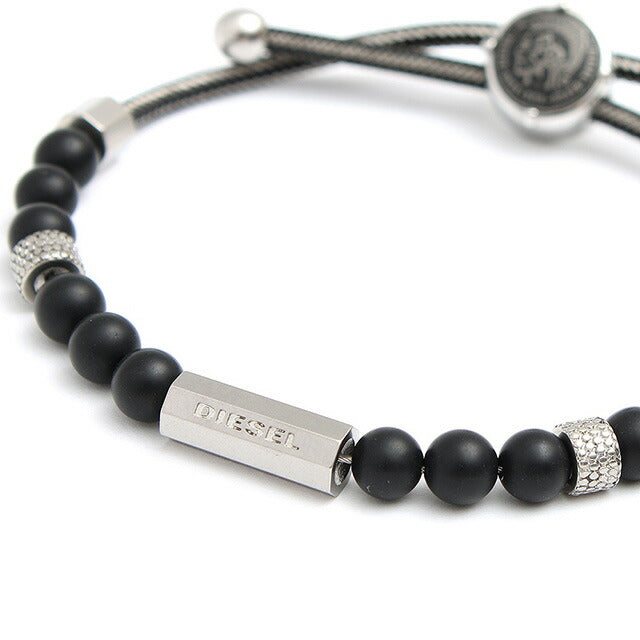 ディーゼル DIESEL ブレスレット DX1151040 メンズ 数珠 ブラック シルバー WQ00044454