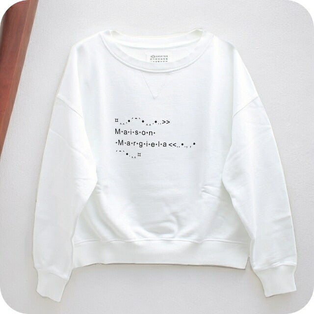メゾンマルジェラ MAISON MARGIELA トレーナー S51GU0112S25498100 L レディース ロゴスウェットシャツ ホワイト WQ00046785
