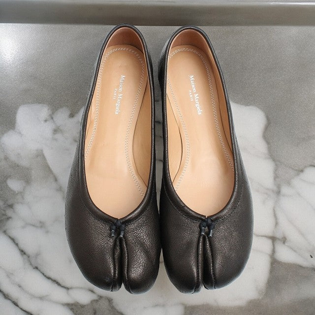 メゾンマルジェラ MAISON MARGIELA フラットシューズ 24.5CM S58WZ0042PR058T8013-375 レディース タビ 足袋 Tabi BLACK WQ00047158
