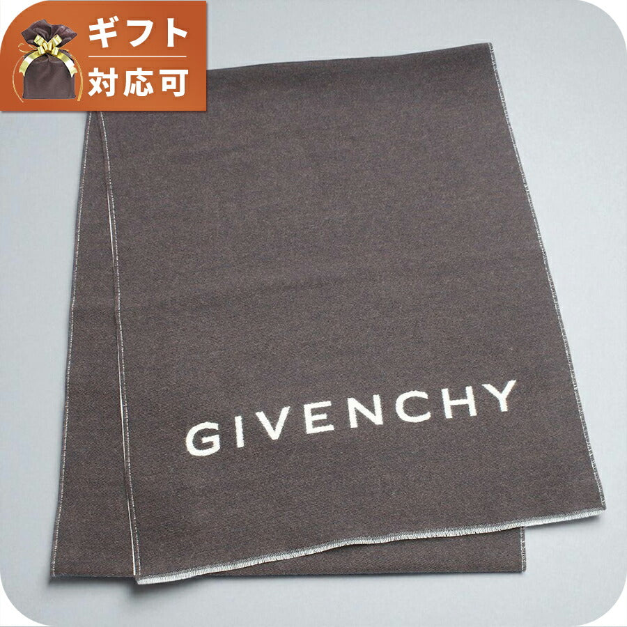 ジバンシィ GIVENCHY マフラー GV3518-J4546-4 メンズ ビッグロゴ ブラウン ホワイト WQ00047213