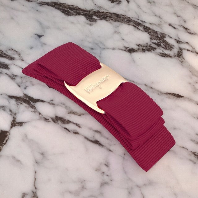 【美品】フェラガモ　ヴァラリボン　バレッタ　ボルドー FERRAGAMO フェラガモ バレッタ 34 6972 662681 レディース