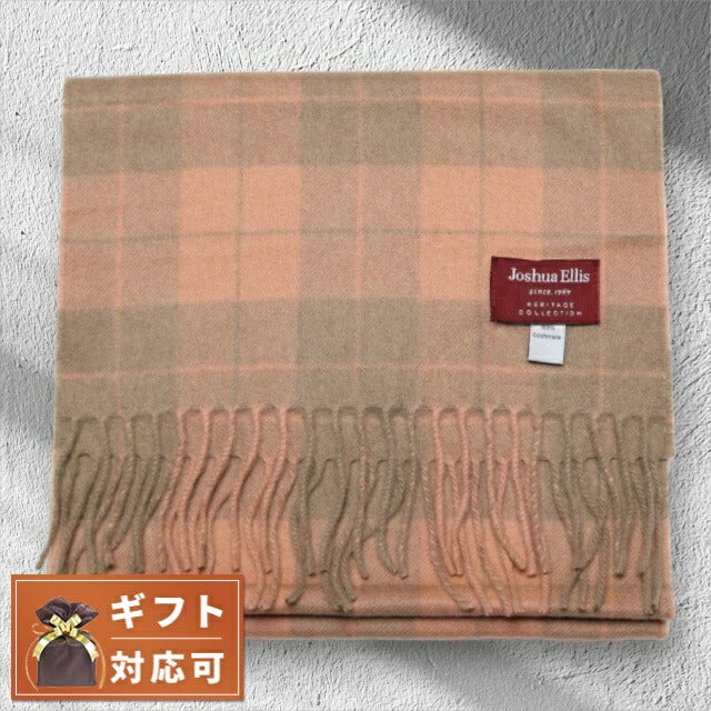 ジョシュア エリス Joshua Ellis カシミヤマフラー LCS50505 メンズ レディース ピーチベージュ系 チェック WQ00047663