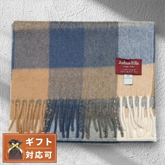 ジョシュア エリス Joshua Ellis カシミヤマフラー RWC50965 メンズ レディース ブルー ブラウン WQ00047680