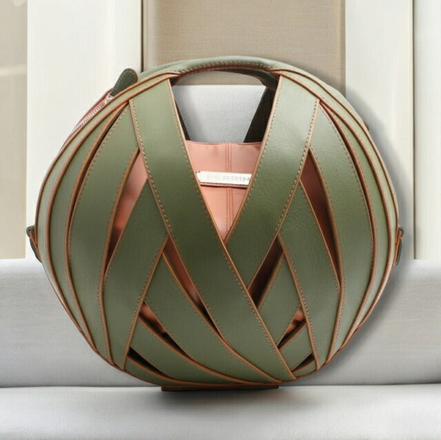 ペランパリ PERRIN PARIS ハンドバッグ RIV4CALWS-KHAKI-CARAMEL レディース パニエ LE PANIER KHAKI CARAMEL カーキ ブラウン WQ00048598