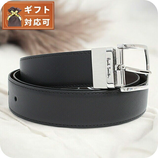 ポールスミス PAUL SMITH ベルト M1A-4437-BCUT-78 メンズ ブラック ブラウン シルバー WQ00048795