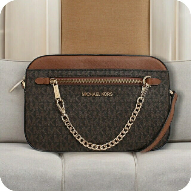Michael Kors ショルダーバッグ 35S1GTTC9B-BROWN Jet Set Large Logo Crossbody Bag | Michael Kors [US]