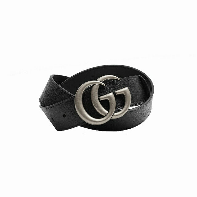グッチ GUCCI ベルト 406831-DJ20N-1000-90 メンズ ブラック シルバー カーフスキンレザー マーモント ダブルGバックル ベルト WQ00052034
