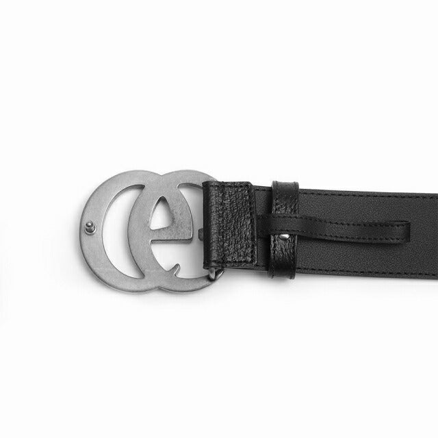 グッチ GUCCI ベルト 406831-DJ20N-1000-90 メンズ ブラック シルバー カーフスキンレザー マーモント ダブルGバックル ベルト WQ00052034