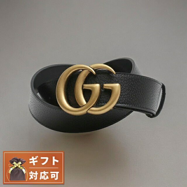 グッチ GUCCI ベルト 406831-DJ20T-1000-100 メンズ ブラック ゴールド カーフスキンレザー マーモント ダブルGバックル ベルト WQ00052038