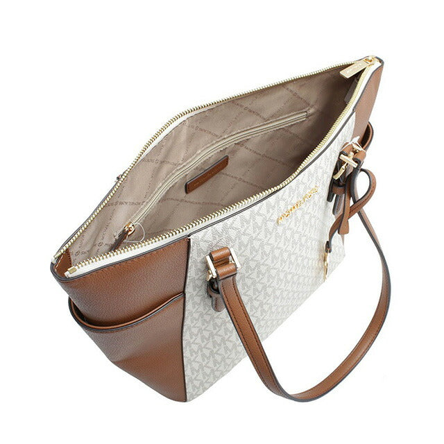 マイケルコース MICHAEL KORS CHARLOTTE LG TZ TOTE トートバッグ 35T0GCFT3B-VANILLA レディース バニラ ブラウン WQ00052328