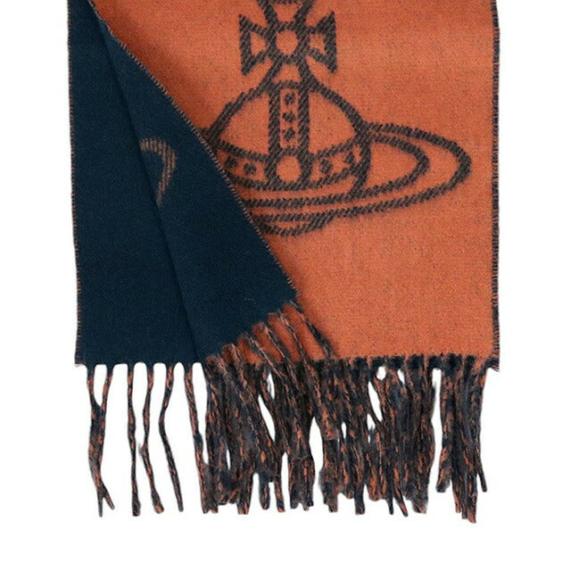 ヴィヴィアンウエストウッド VIVIENNE WESTWOOD マフラー 24-W00ZH-C409 レディース メンズ ビッグオーブロゴ テラコッタ マフラー WQ00052979