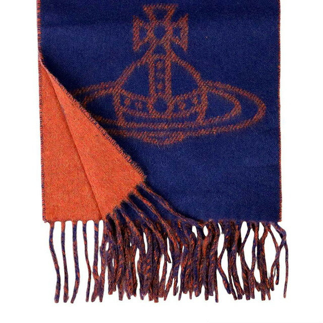 ヴィヴィアンウエストウッド VIVIENNE WESTWOOD マフラー 24-W00ZH-K410 レディース メンズ ビッグオーブロゴ ネイビーブルー マフラー WQ00052982