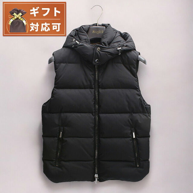 ムーレー MOORER FIRE-WK ダウンベスト MOUGI200307-FIRE-NERO-46 メンズ ブラック ダウンジャケット WQ00053158